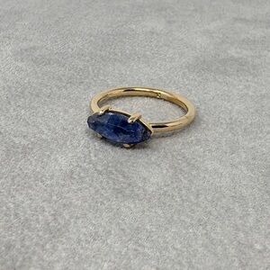 Jamie Joseph Sapphire Blue Stone Ring in Gold Band handmade Designer Gem Virgo